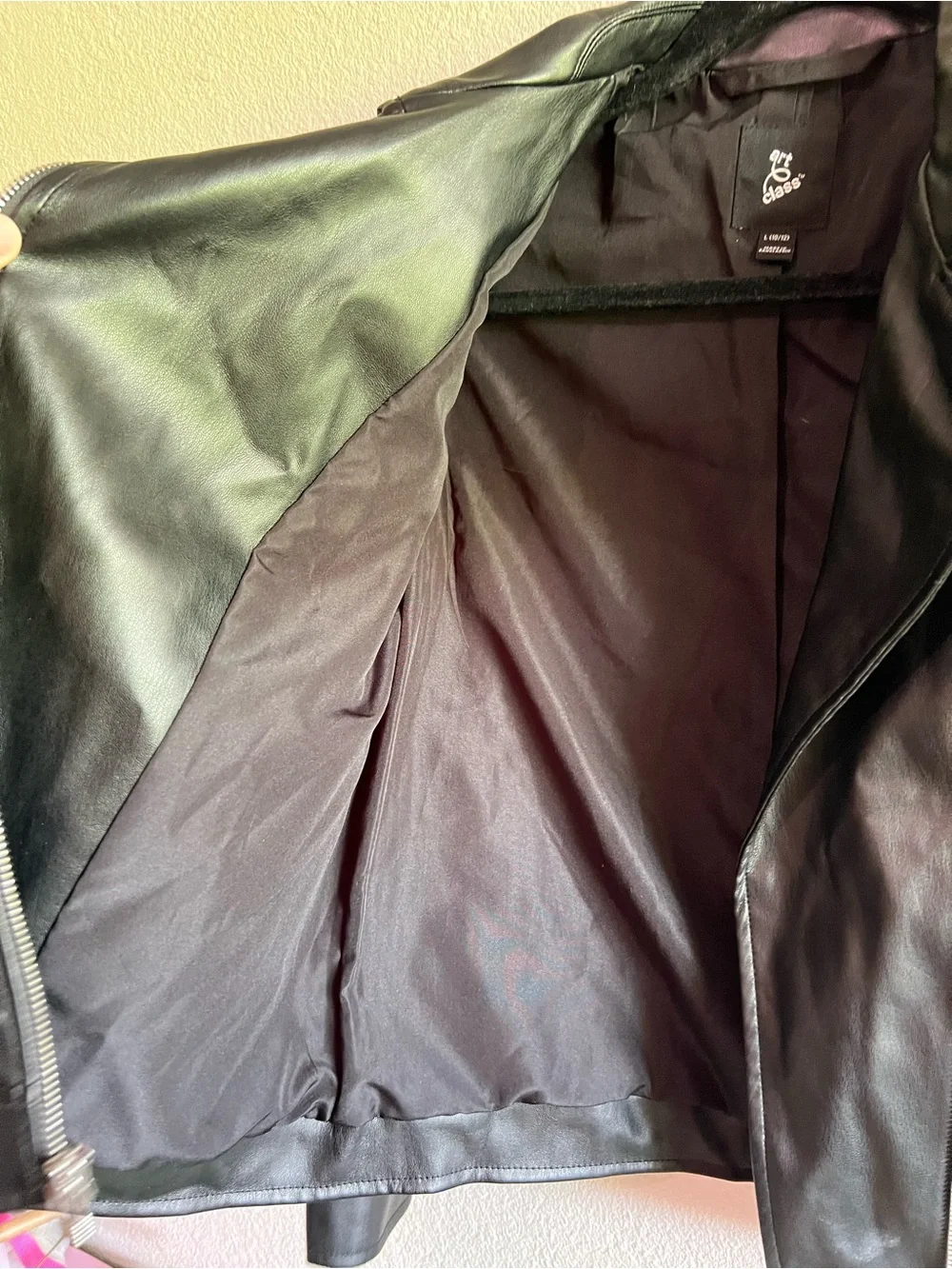 art class Black Quilted Faux Leather Moto Jacket